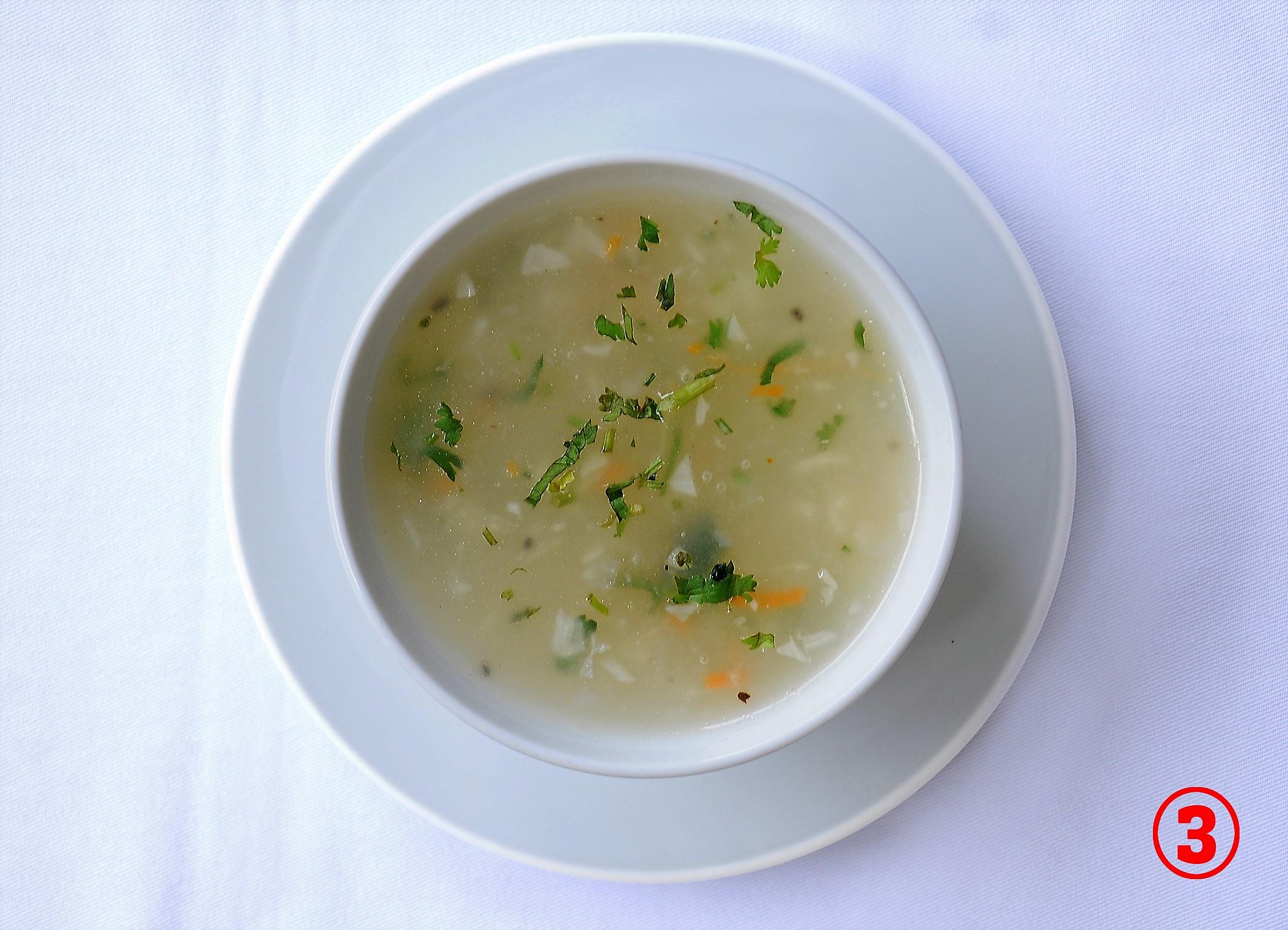 Soup, raita & salad